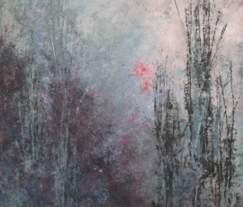 Peinture de Marianne Maillefer, mêlant couleurs, textures et jeux de matière.