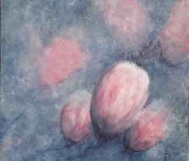 Peinture de Marianne Maillefer, mêlant couleurs, textures et jeux de matière.