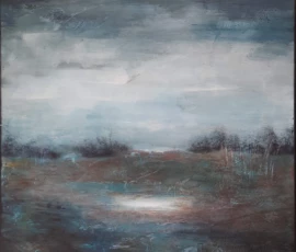 Peinture de Marianne Maillefer, mêlant couleurs, textures et jeux de matière.