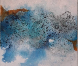 Peinture de Marianne Maillefer, mêlant couleurs, textures et jeux de matière.