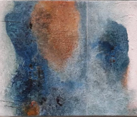 Peinture de Marianne Maillefer, mêlant couleurs, textures et jeux de matière.