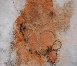 Peinture de Marianne Maillefer, mêlant couleurs, textures et jeux de matière.
