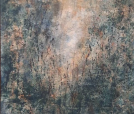 Peinture de Marianne Maillefer, mêlant couleurs, textures et jeux de matière.