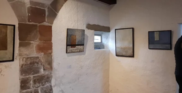 Tableaux de Marianne Maillefer présentés lors de l’exposition au Kiwanis Club de Rolle en 2024.