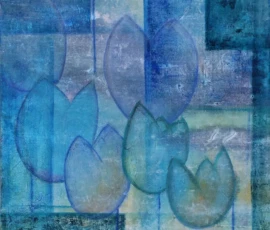 Peinture de Marianne Maillefer, mêlant couleurs, textures et jeux de matière.