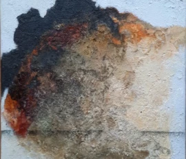 Peinture de Marianne Maillefer, mêlant couleurs, textures et jeux de matière.